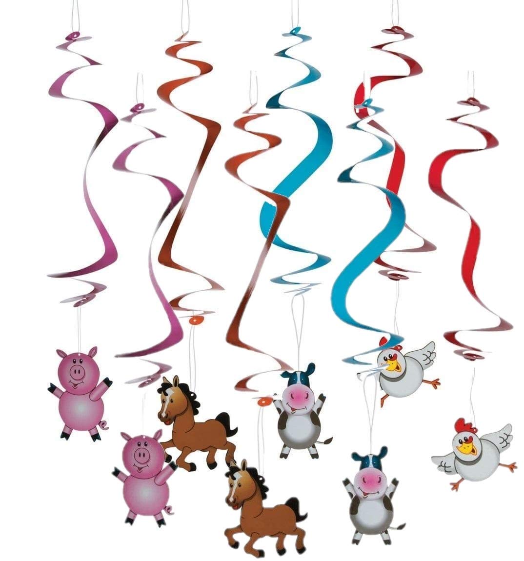 Farm Party Hanging Swirls(2pk)