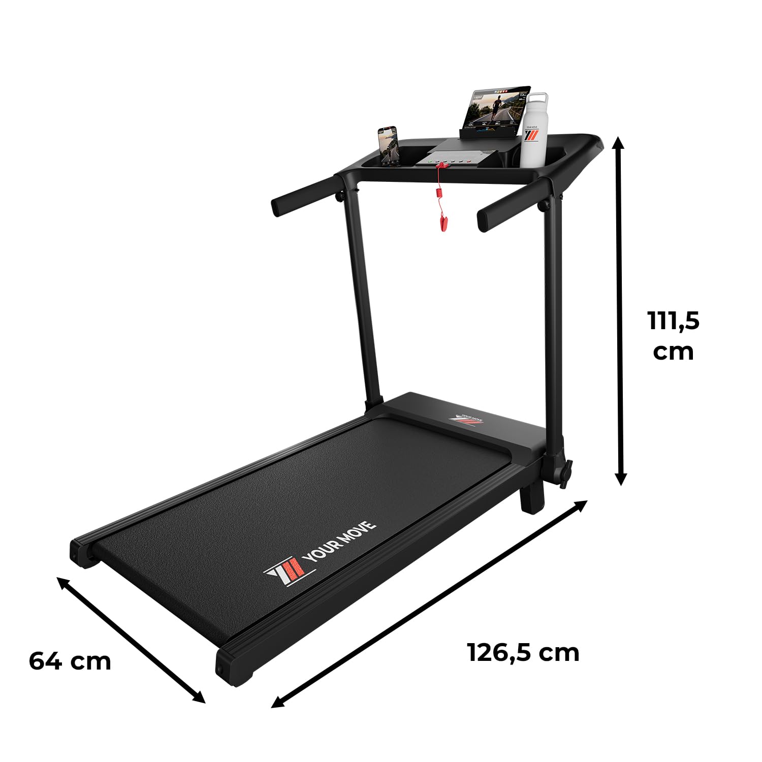 YM Tapis Roulant Salvaspazio 12 km/h, MARCHIO ITALIANO, Pieghevole, Elettrico, INCLINAZIONE, Telaio Rinforzato, Programmi, Nuovo Modello 2026, Your Move ASSISTENZA ITALIA, Mod. 2026