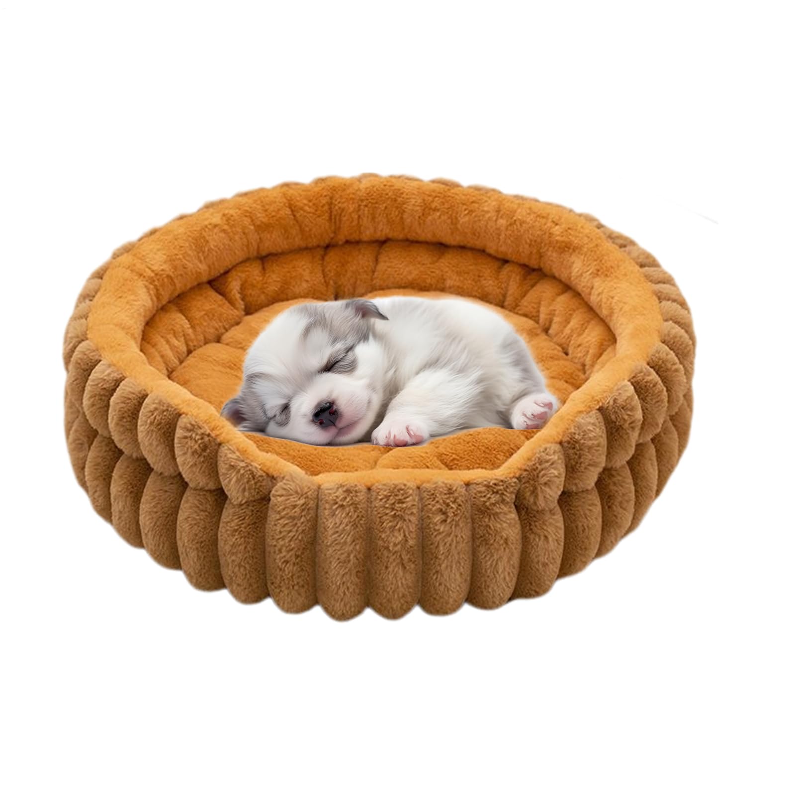 Panier doudou rond pour chat contre le sol froid de la maison