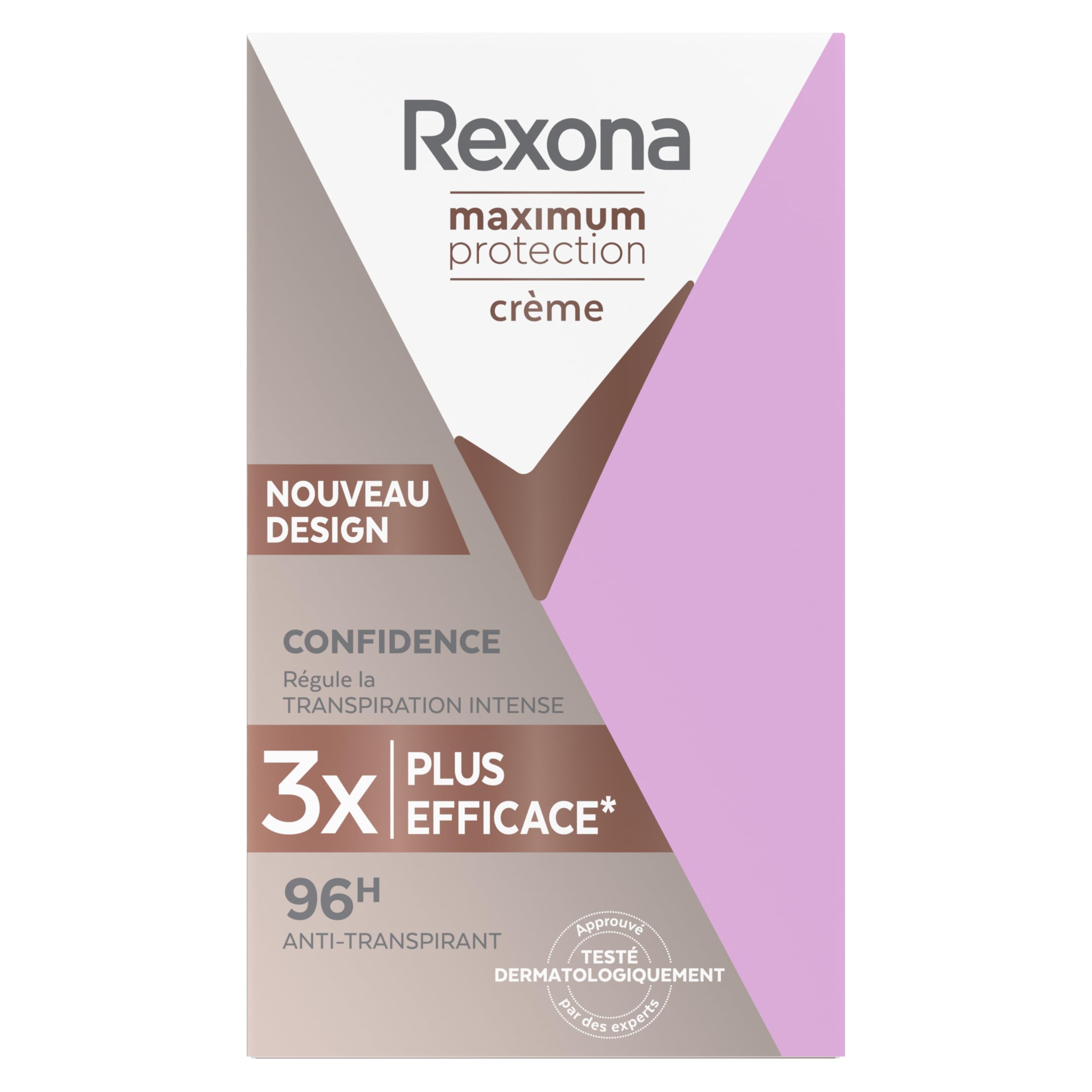 Rexona Déodorant Femme Stick Anti-Transpirant - 3x Plus Efficace - Protection 96h - Douceur & Parfum Frais - 45ml