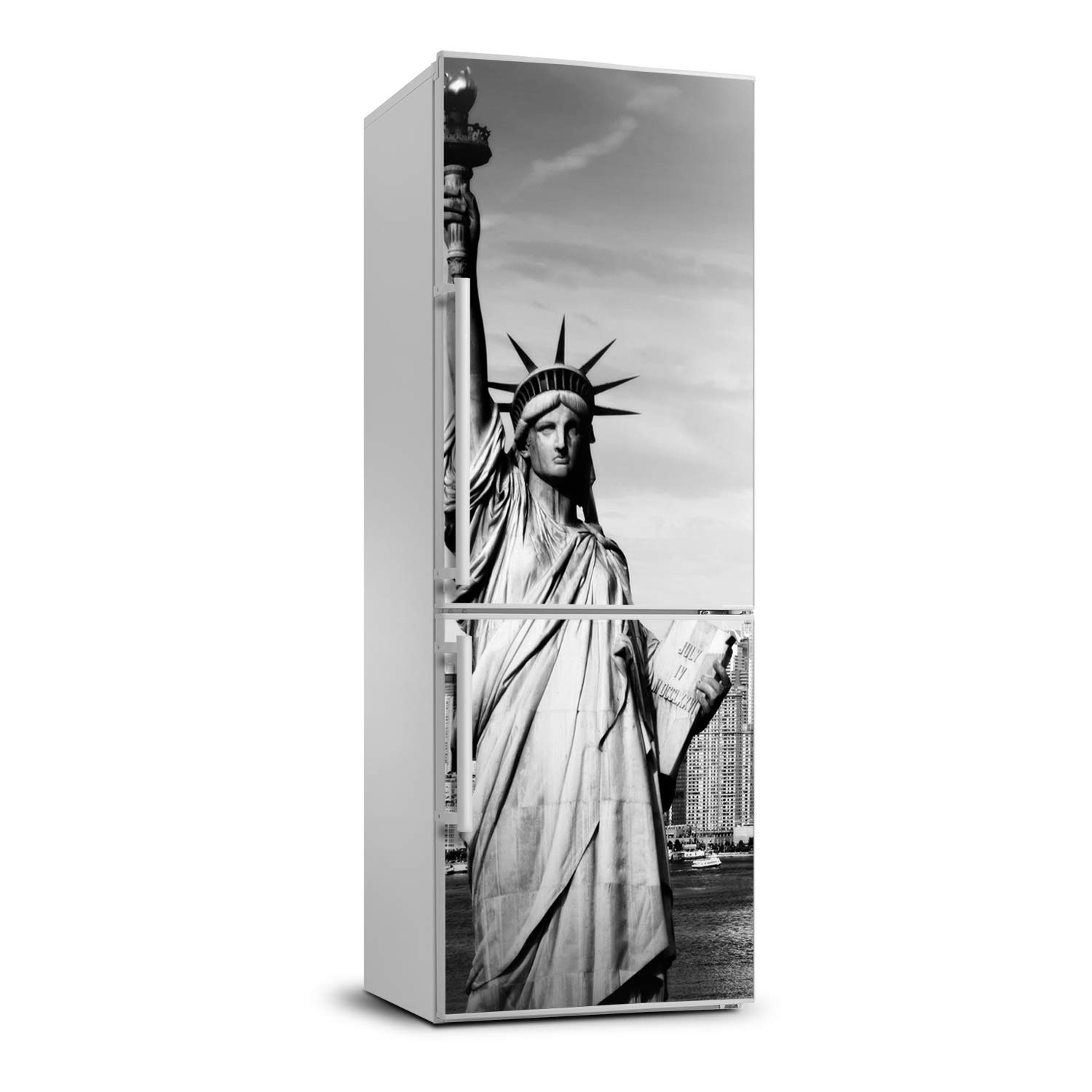 Vinilo para refrigerador de 60x180 cm con diseño de la Estatua de la Libertad para cocina