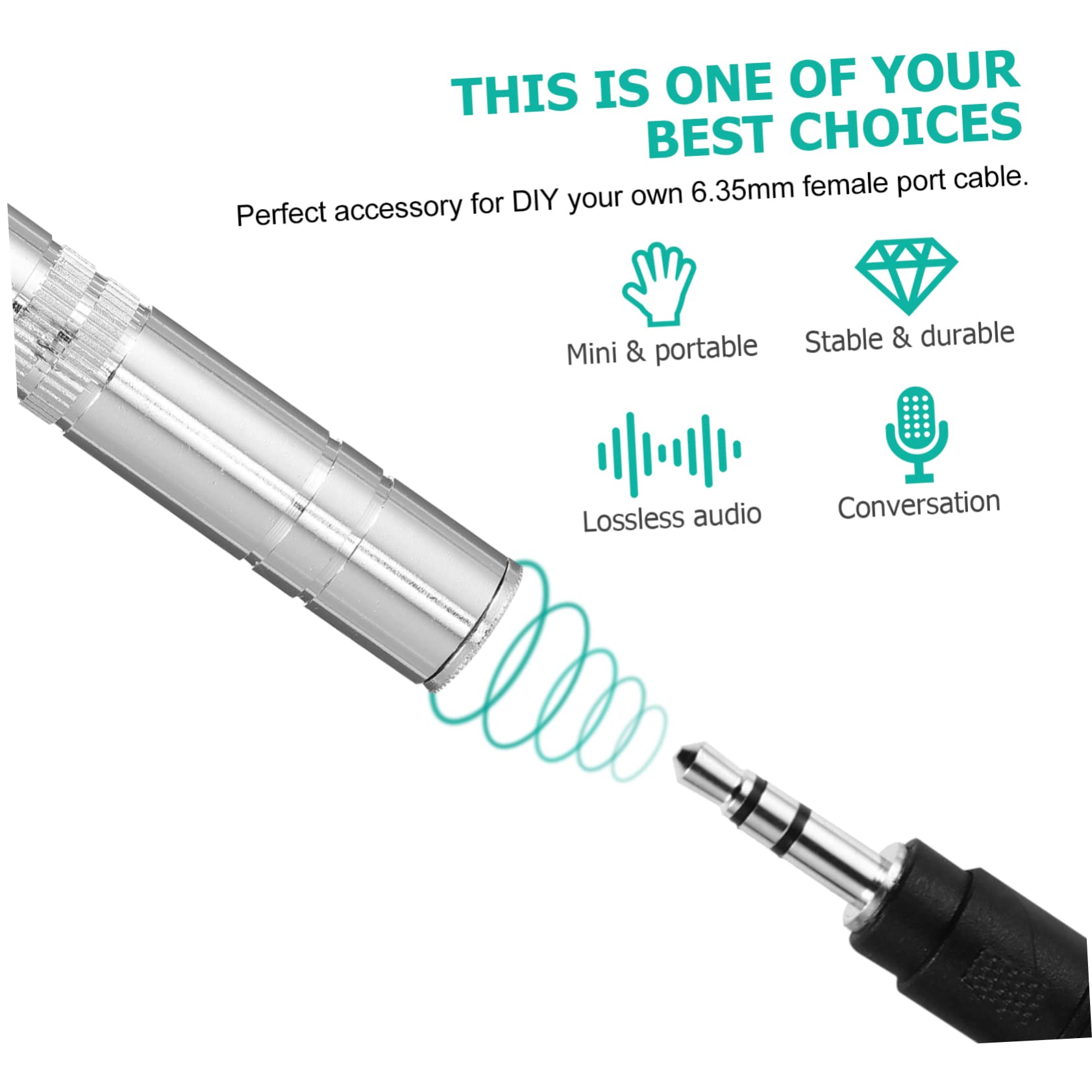 Lurrose 4Pcs Female Socket Solder Type Audio Connector for Microphone and Speaker Cable Durable Socket Replacement Easy to Install for DIY Audio Projects