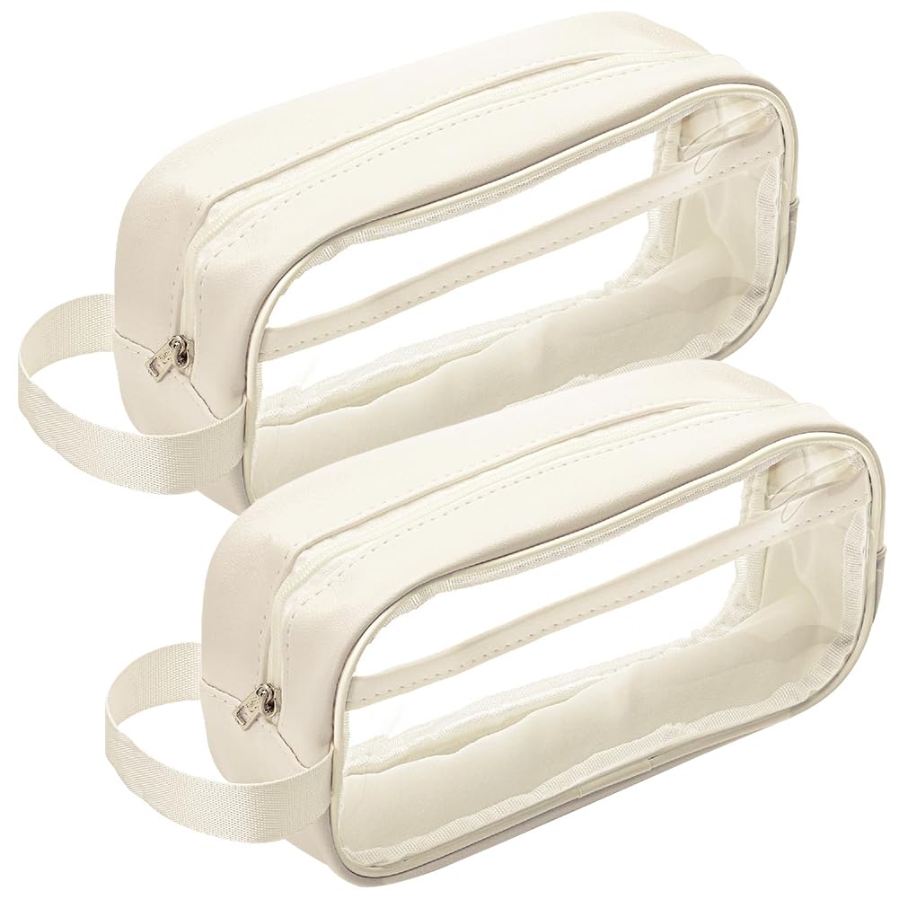 ARTHLBF Clear Pencil Case 2PCS Large Pen Bag with Compartments