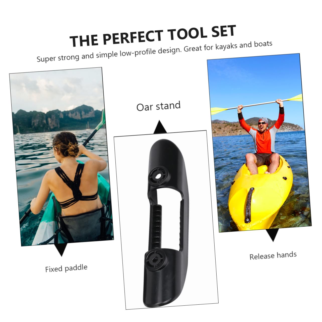 BCOATH Kayak Paddle Mount Clips Sturdy Holder for Canoeing Accessories Paddle Holder for Kayak (Black)