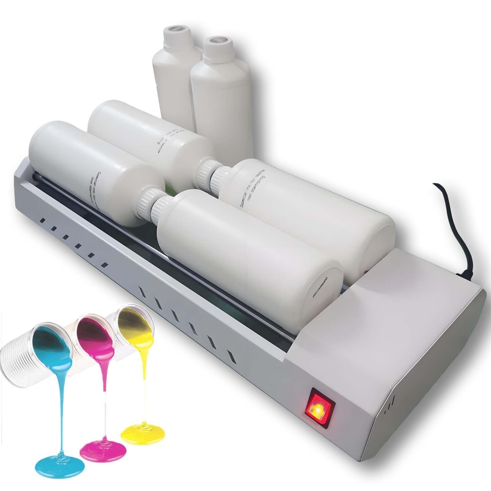 XNZJHPP Electric Paint Shaker Machine - Rotating, for 6 x 1L Bottles, DTF Rotary Agitator Avoid Precipitation Rolling Roller Device Stirring Rotation Directly On Film Preparation