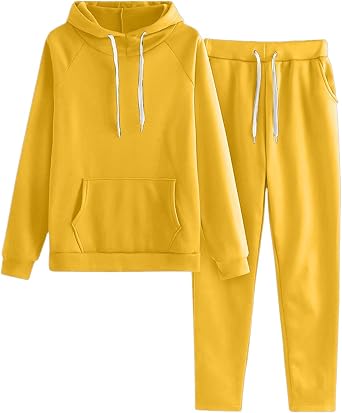 yaoeye Womens 2 Piece Outfits Lounge Hoodie Sweatsuit Sets Oversized Sweatshirt Baggy Fall Comfy Sweatpants with Pockets