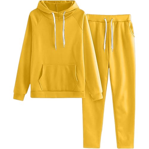 Womens 2 Piece Outfits Lounge Hoodie Sweatsuit Sets Oversized Sweatshirt Baggy Fall Comfy Sweatpants with Pockets
