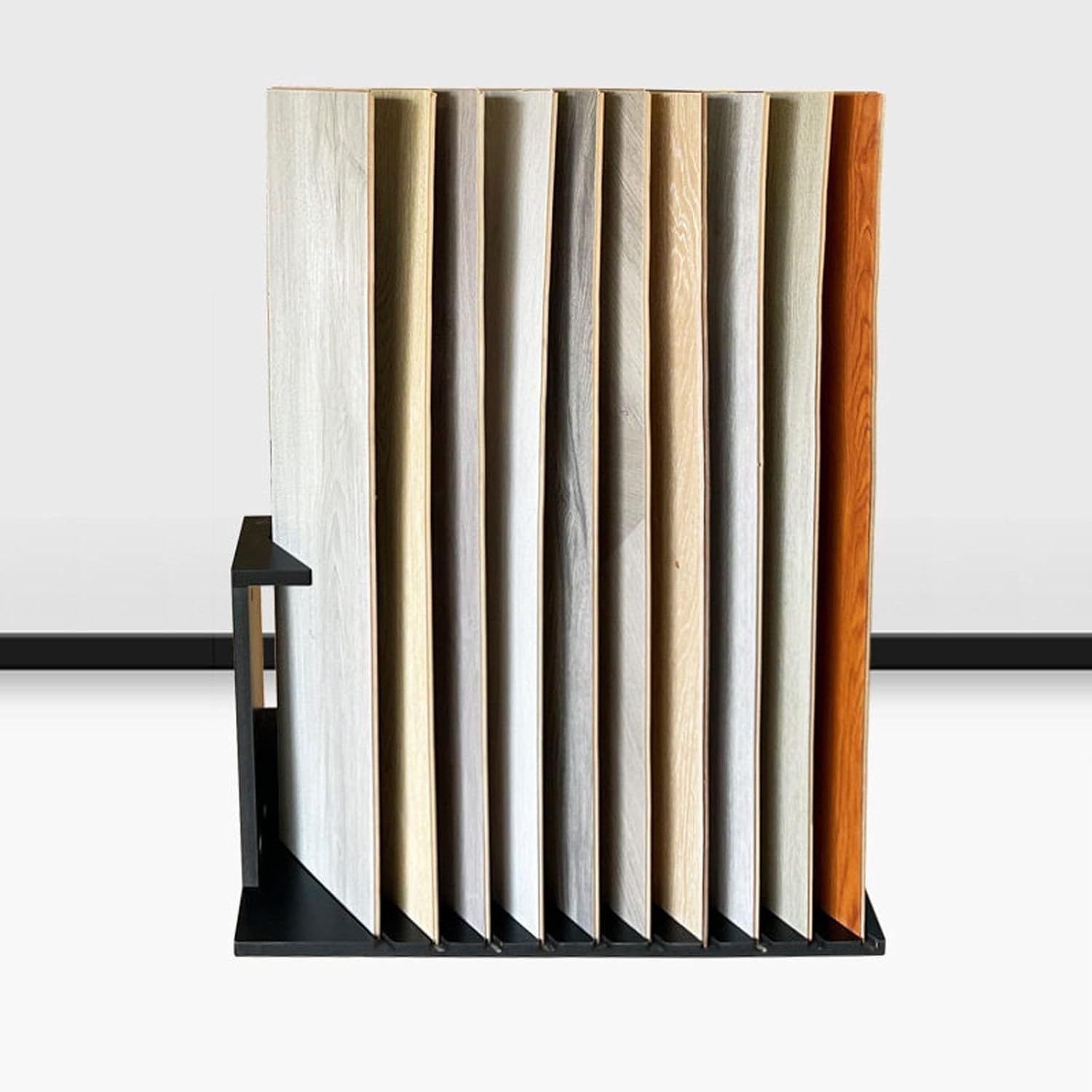 XAZLBIW Floor Standing Tile Display Rack - 10/20 Card Slots Wood Marble Slab Sample Holder for Ceramic & FlooringBuilding Material(A 2.0cm)