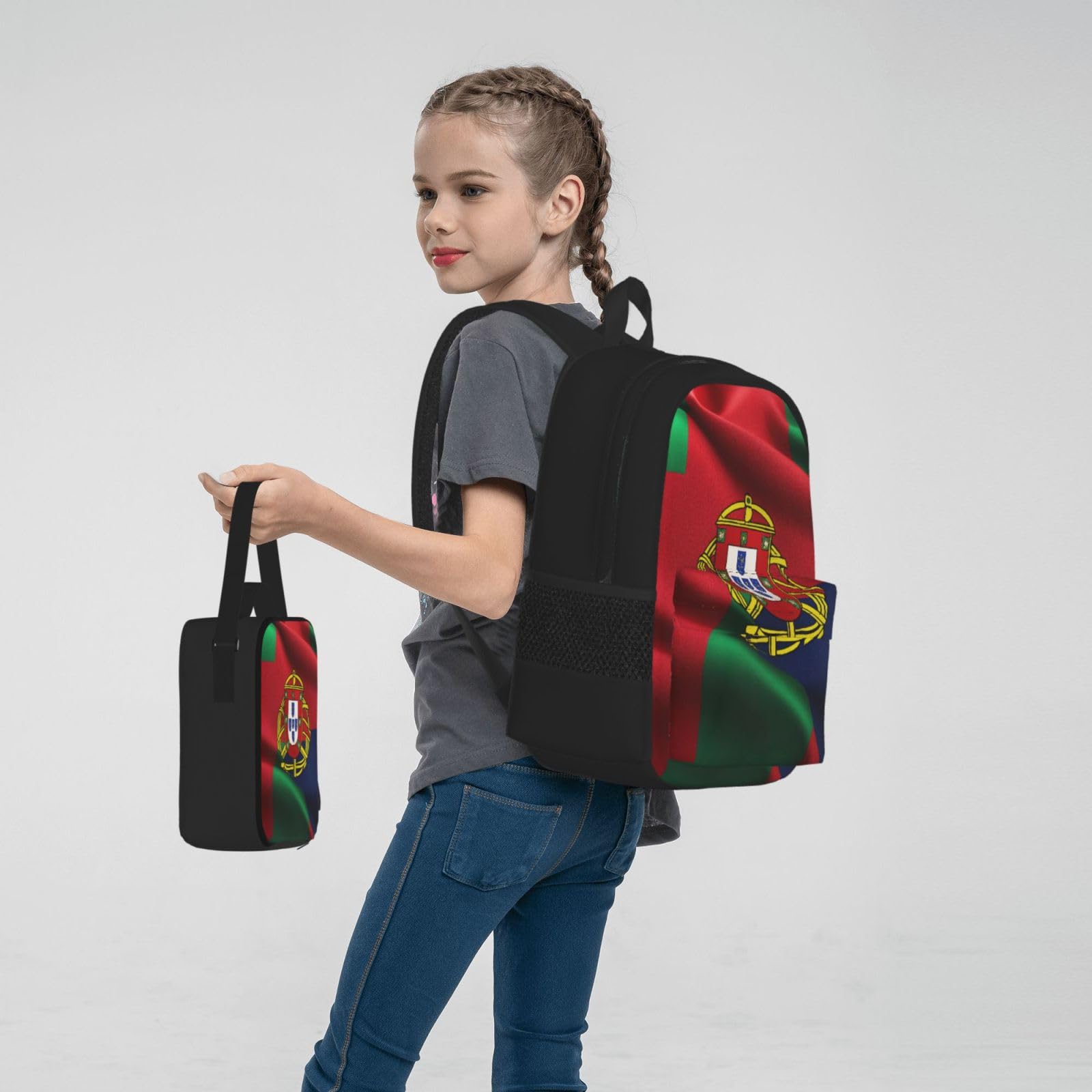 Zaino, borsa portapranzo, astuccio, set da 3 pezzi, per lavoro e