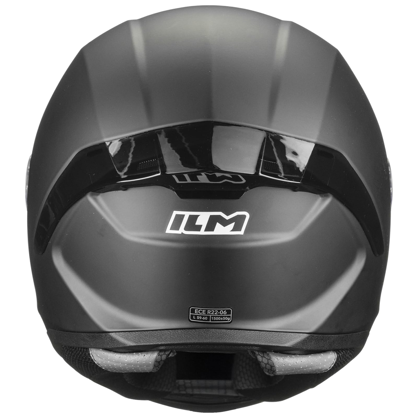 ILM Kask motocyklowy integralny kask motocyklowy dla mężczyzn, kobiet, ECE 22.06 z wizjerem, pasuje do modelu Pinlock F607, matowa czerń, rozmiar M