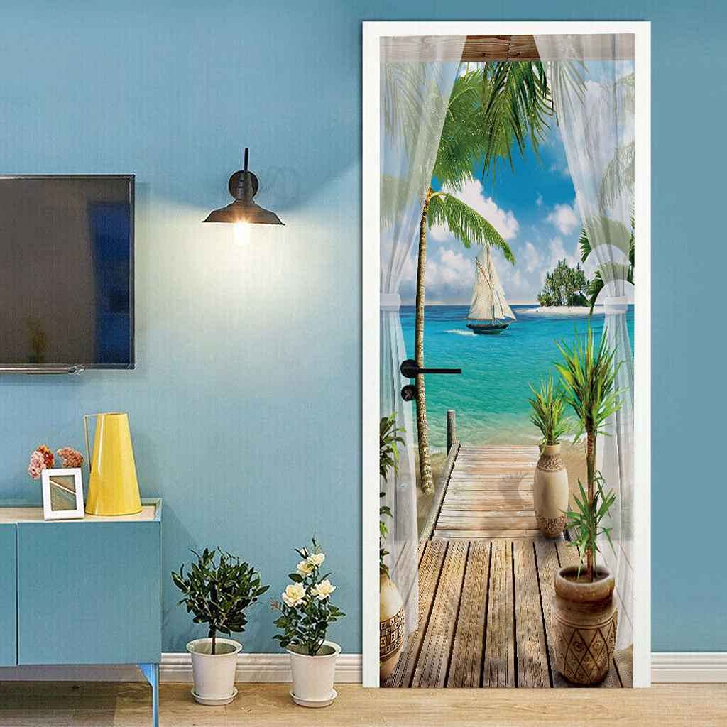 CBWRAW 3D Türaufkleber Unterwasserwelt - Selbstklebend & Abnehmbar 77x200cm