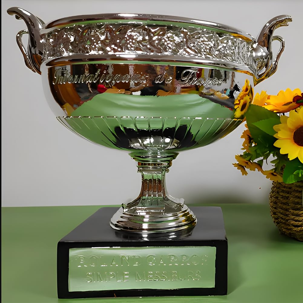 Nachbildung der French Open Herren Tennis Meisterschaft Trophäe, Grand Slam Champions Trophäen Tennis Fan Heimdekoration Sammlerstücke Display Ornamente Kunstharz