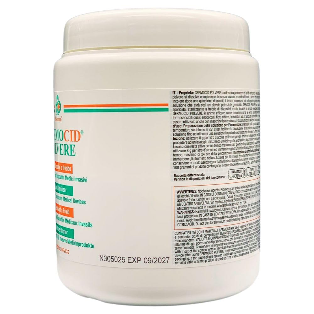 Disinfettante e Sterilizzante in Polvere, può Essere Utilizzato come Decontaminante, Disinfettante e Sporicida, 500g