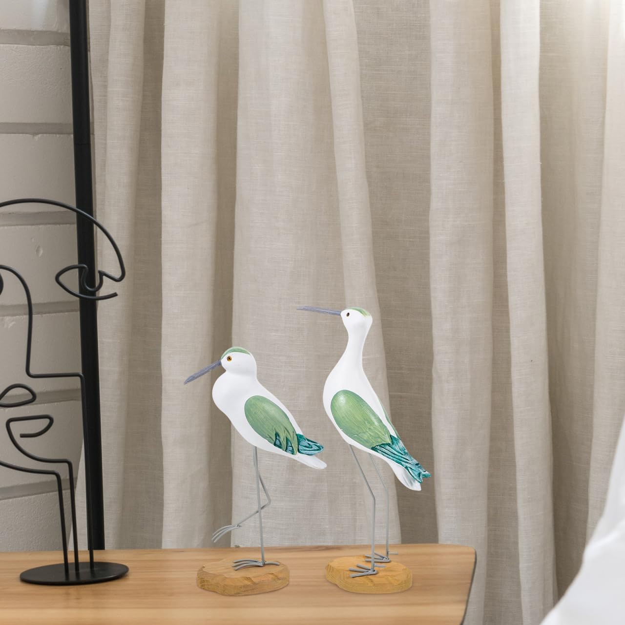 IMIKEYA 2pcs Wooden Seagull Ornaments Nautical Animal Figurine Simulation Coastal Tabletop Ornaments Seagull Sculpture Statue Office Desk Decor Wooden Desktop Display Tropical Beach Cabinet Seaside
