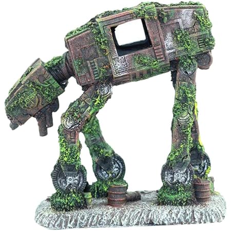 POPETPOP Fish Tank Decorations Resin Robot Dog Aquarium Ornament - Creative Betta Fish Hide Cave for Aquarium Decorations Home Decor