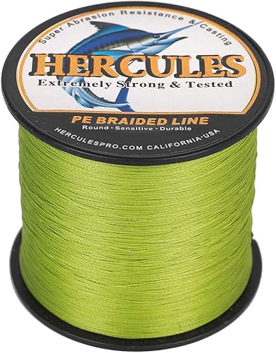 Miniatura 4 de Hercules - Hilo para pescar Super Cast, 8 hilos trenzados de pesca de 10 lb a 300 lb para agua salada, 109  328  547  1094 yardas, diametro #