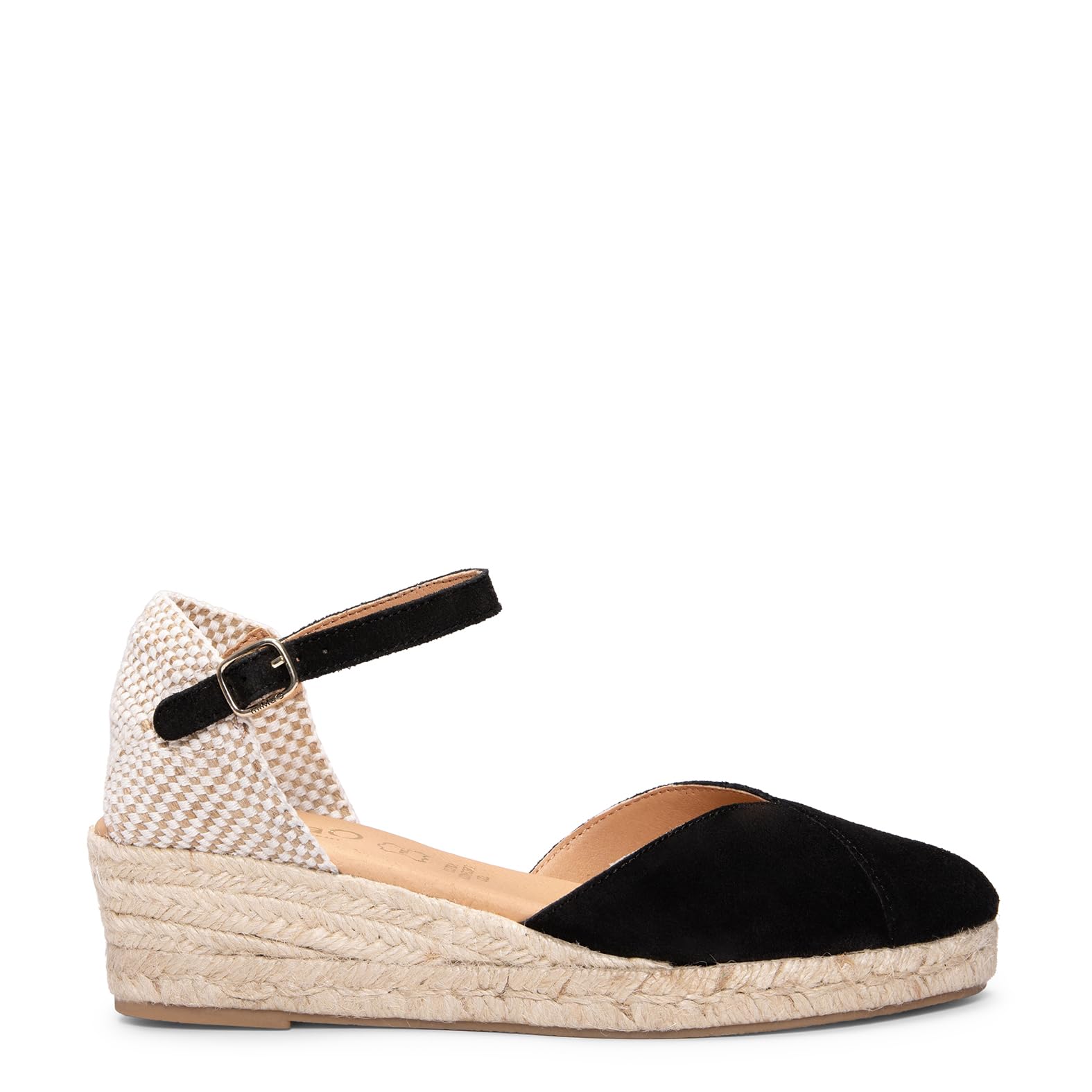 miMaO. Espadrilles femme talon compensé en daim. Semelle ultra confort Gel. Fabrication artisanale