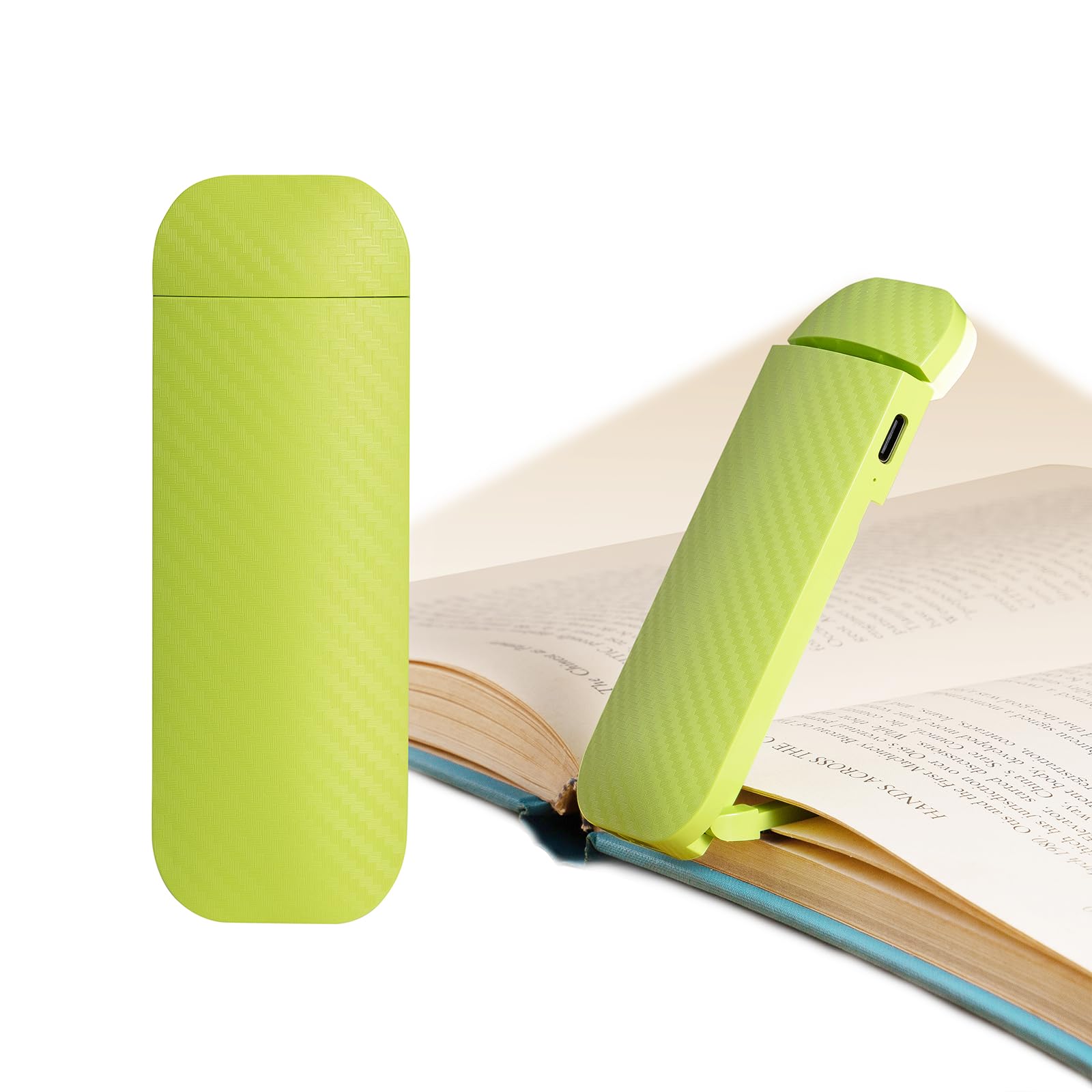 Book Reading Light, Rechargeable Clip on Booklight, Eye Caring 3 Color Temperatures & 5 Brightness Levels, Night Use for Bed, Long Lasting, Reading at Night in Bed, Apple Green