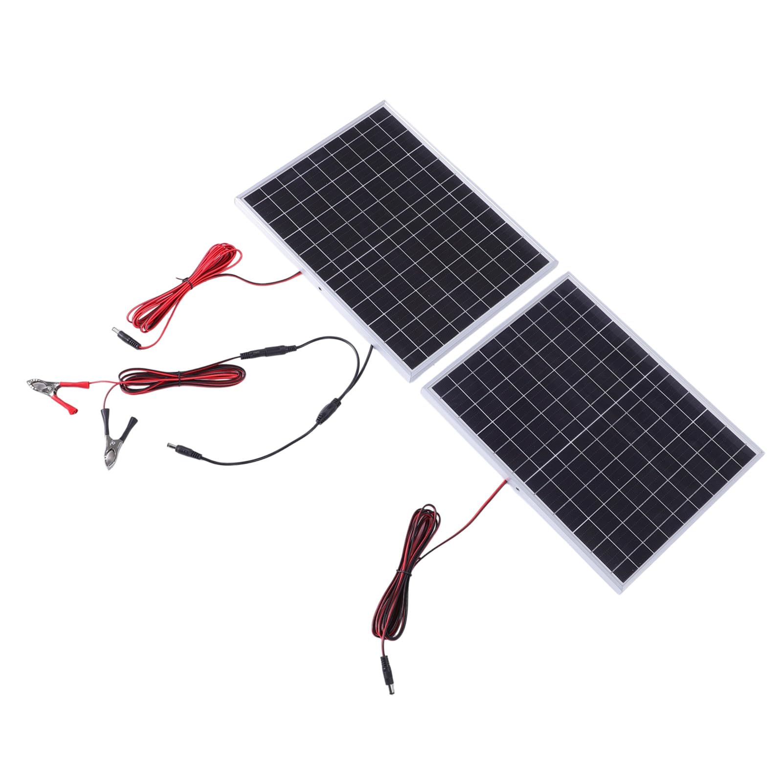 Rengue Kit Pannello Solare, Caricabatterie in Silicio Monocristallino con Regolatore di Carica Intelligente 30W, Doppia USB Tipo C DC5521, Telaio in Lega di Alluminio per Campeggio Balcone Backup