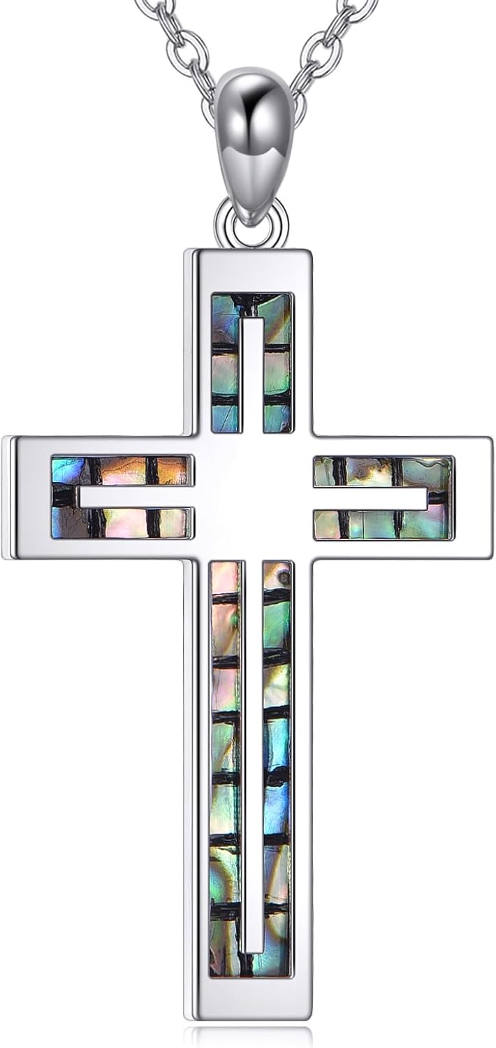 VONALA Cross Necklace for Women 925 Sterling Silver Crucifix Pendant Christian Jewelry Gifts for Women Men