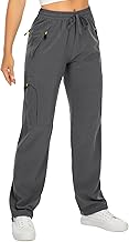 Women's Hiking Cargo Pants Quick Dry UPF50+ Outdoor Pants for Women Fishing Safari Travel Stretchy Pants with Pockets,6608,Dark Grey,L