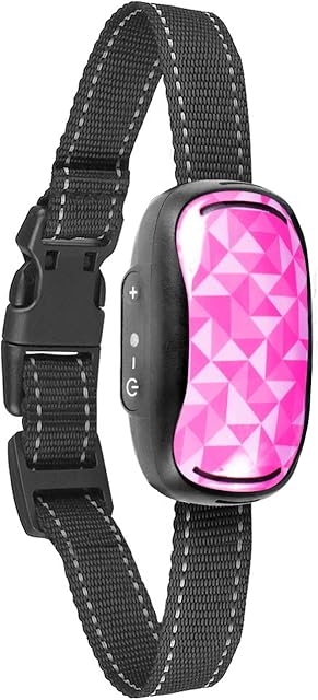 GoodBoy Small Rechargeable Dog Bark Collar for Tiny to Medium Dogs Weatherproof and Vibrating Anti Bark Training Device That is Smallest & Most Safe On Amazon - No Shock No Spiky Prongs! (6+ lb)(Pink)