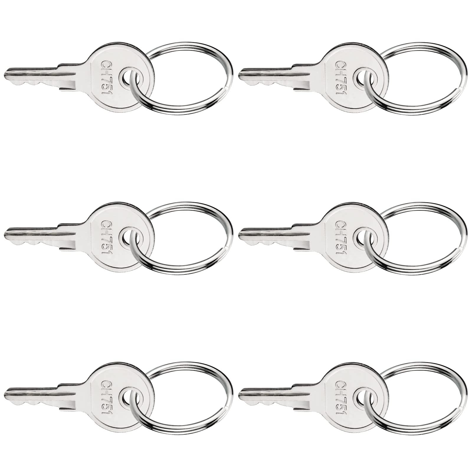 Unifizz CH751 RV Keys for RV Campers Cabinets Push Locks 6-Pack
