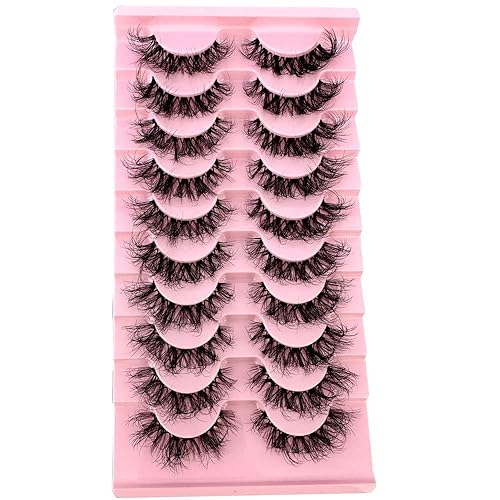 Miniatura 4 de HBZGTLAD Pestañas suaves de visón rizado 3D con extremo alado, alargadas, pestañas falsas gruesas hechas a mano, pestañas postizas naturales