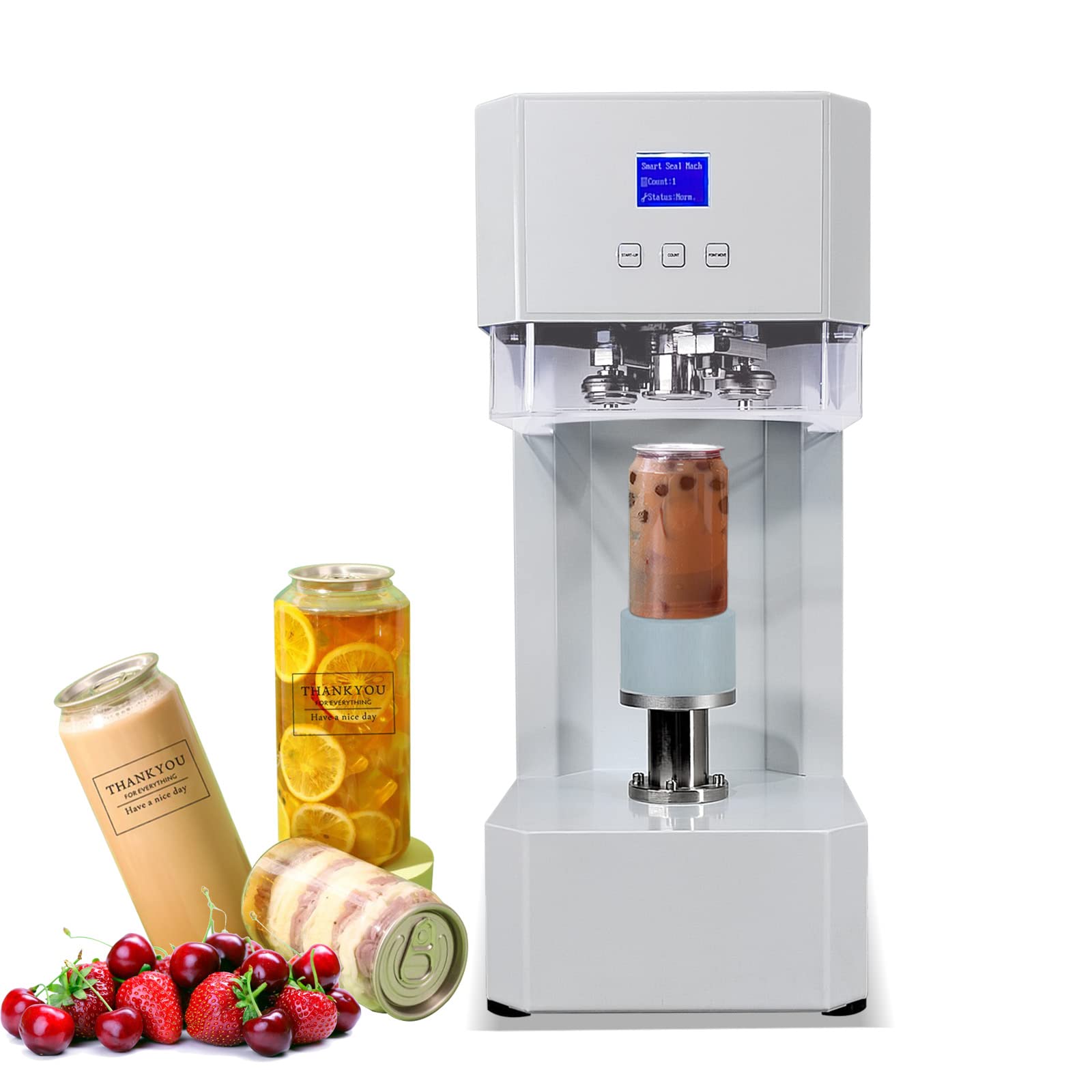 AYCDL Can Sealer with Smart Counter for Bottles and Cans, Ideal for Sealing Beverages and Preserving Contents