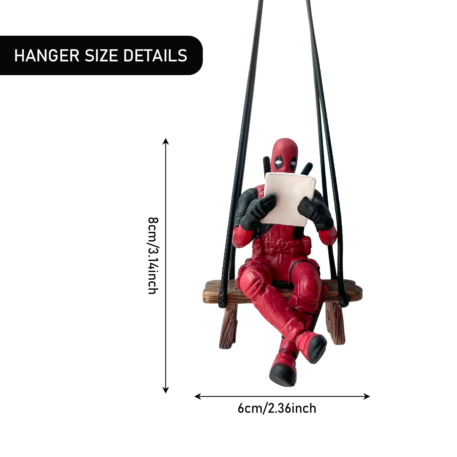 Ozdoba Wisiorek Samochodowy, Śliczne Ozdoby Deadpool Deadpool Wisiorek Ornament Oscylacyjny Deadpool Car Decor Charm Pendant Lusterko Samochodowe Dekoracje, SY-SSGJ-1
