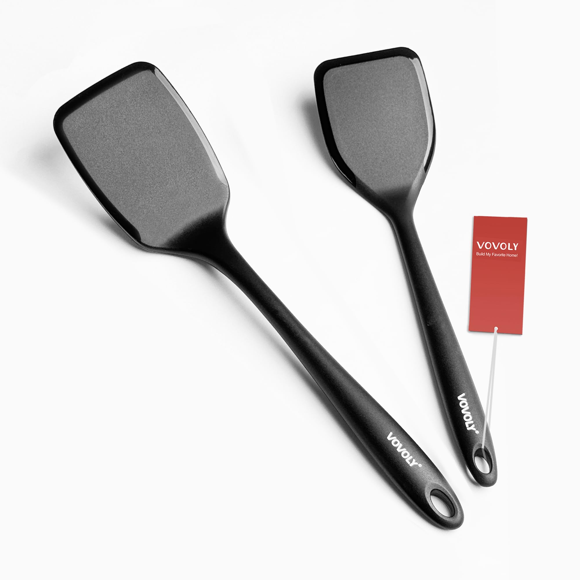 Juego de espátulas de silicona, resistentes al calor hasta 315.6 °C, espátula giratoria para cocinar, utensilios de cocina antiadherentes y antiarañazos para huevos, hamburguesas, crepes, 2 unidades,