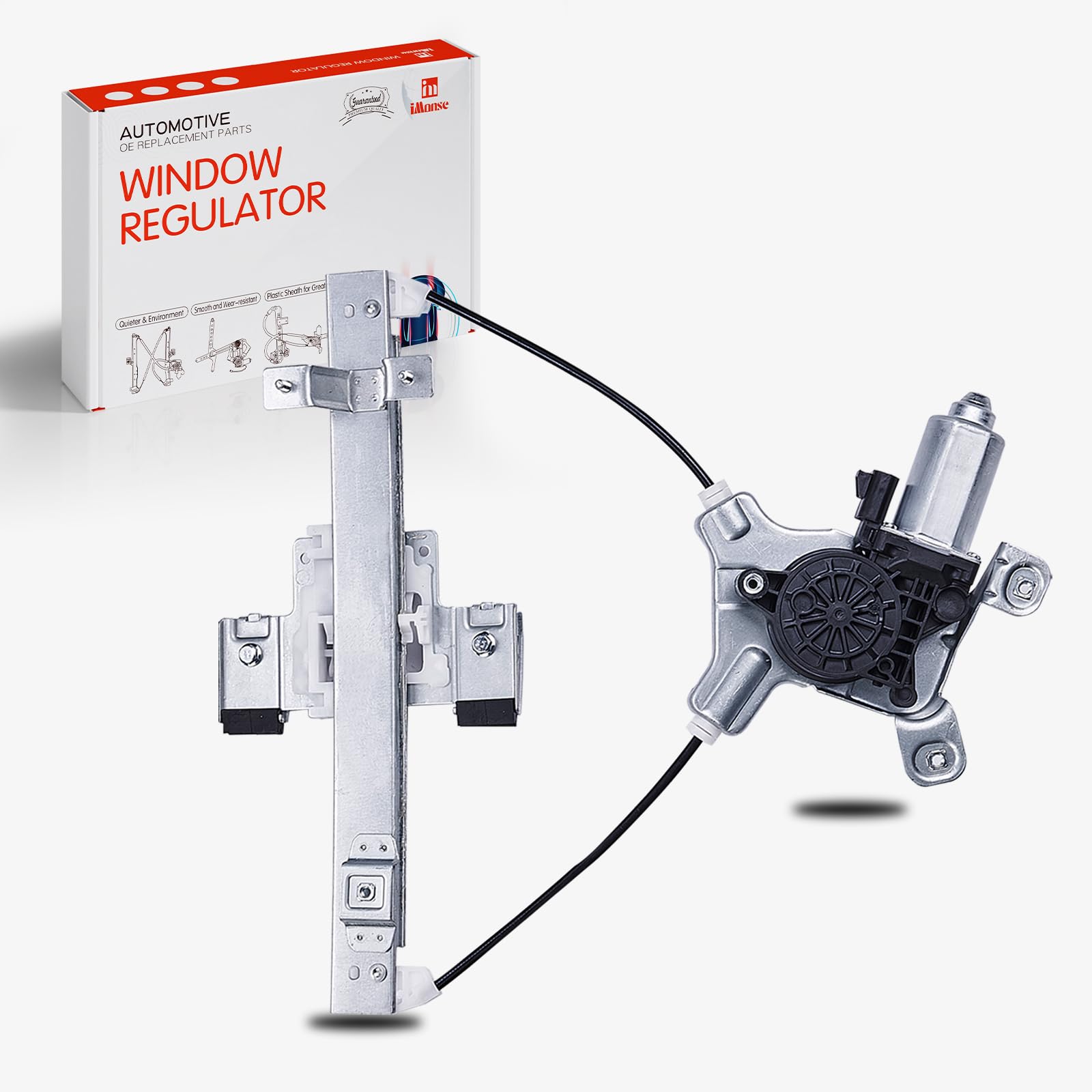 iMosne Rear Right Passenger Side Power Window Regulator with Motor Fit for Cadillac Escalade 2007-2014 & Chevrolet Tahoe 2007-2014 & GMC Yukon 2007-2014, 15883002 Rear Passenger Side（RRH）
