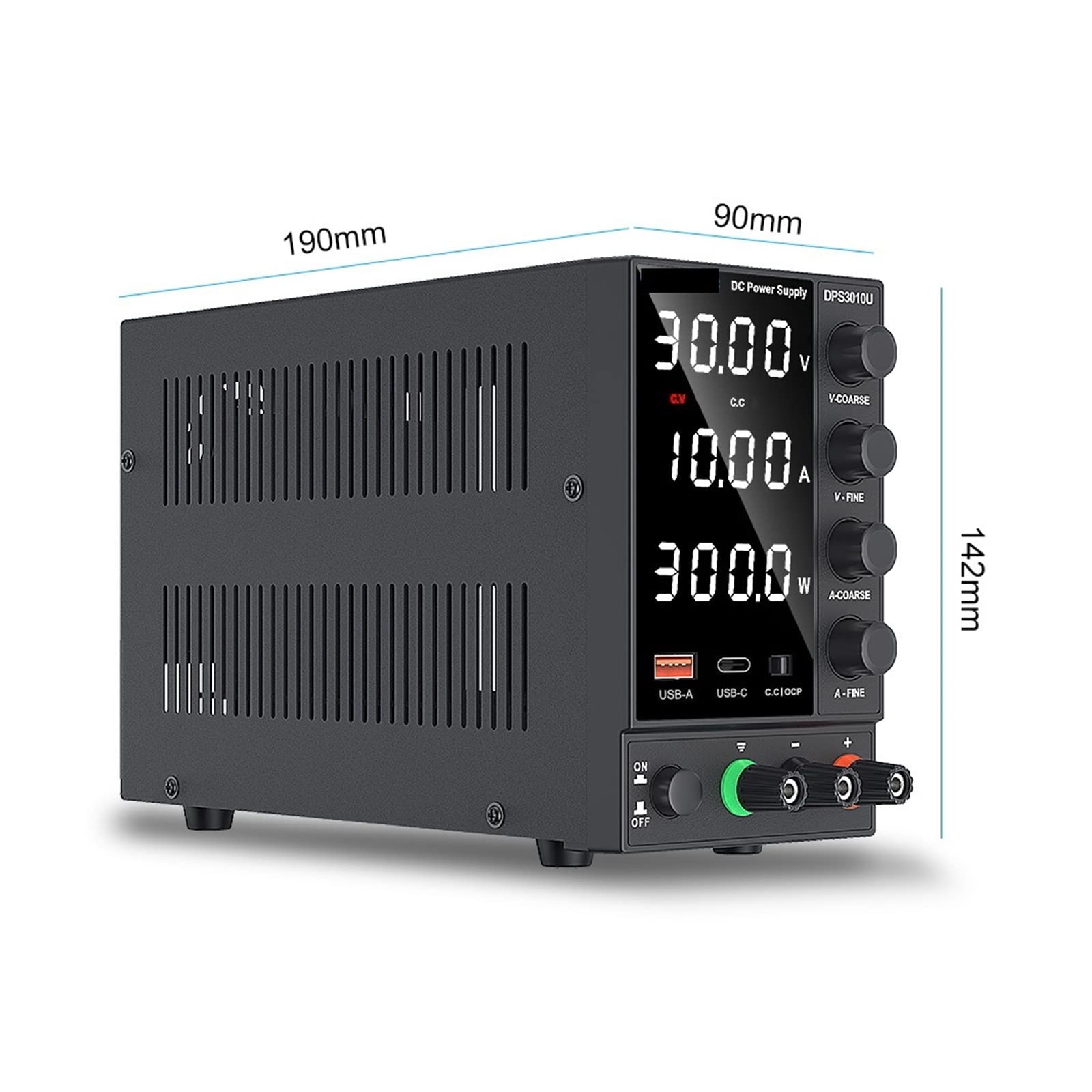 Alimentatore CC Regolabile da banco da laboratorio Fonte di alimentazione 30V 10A 60V 5A Regolatore di tensione Stabilizzatore Alimentatore switching(DPS1203U)