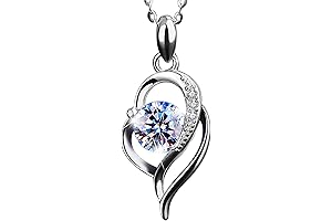 Moissanite Sterling Silver Necklace With Walnut Jewelry Box: The Perfect Gift for Her