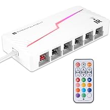 Thermalright ARGB and Fan HUB X12 IR White ARGB/PWM Fan Hub Controller | SATA Power Supply,Hub Support 12 Groups of CPU Fan,Power Supply Interface and Lighting Interface,SATA Cable not Included