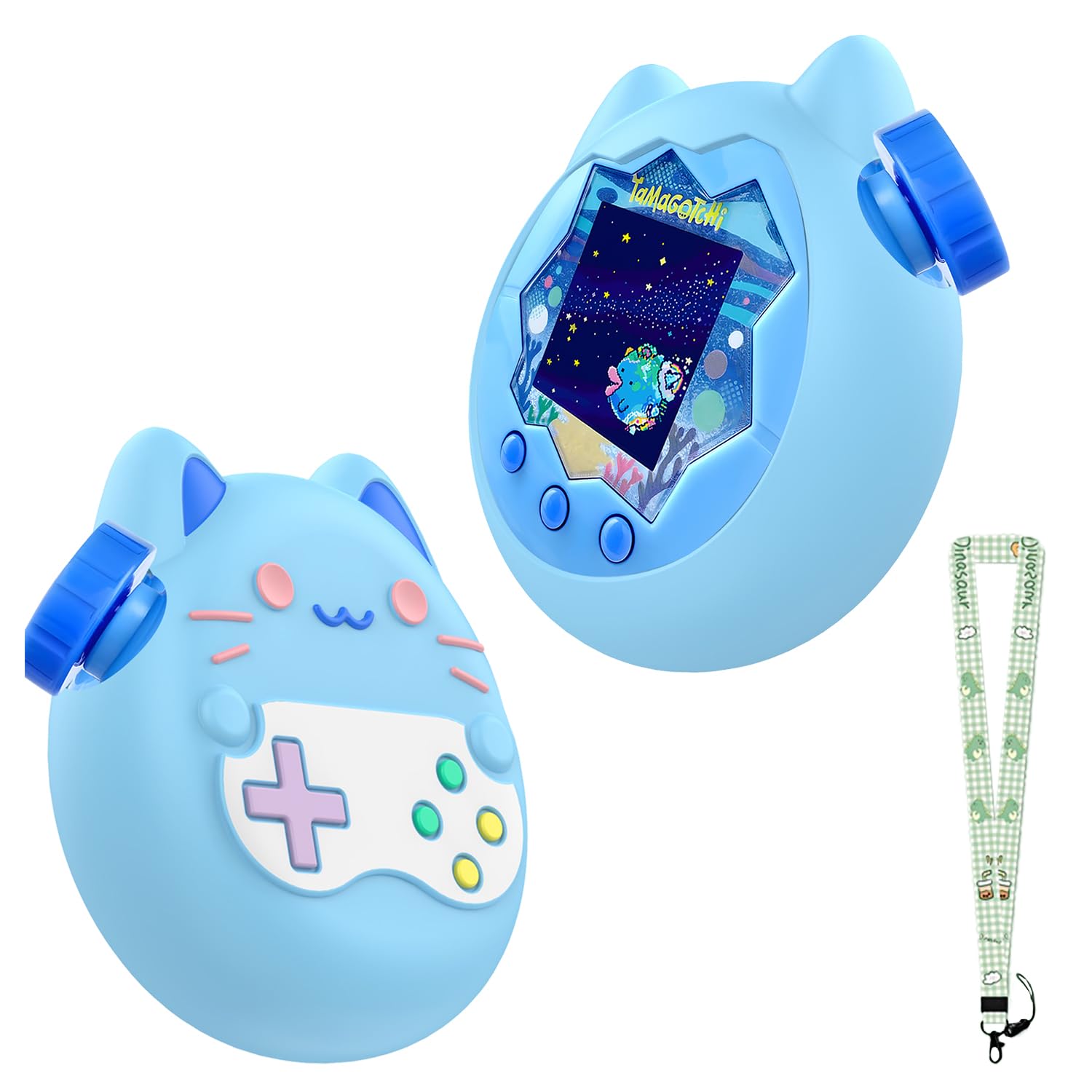 Funda De Silicona Para Tamagotchi Paradise Con Protector De Pantalla Y Cordón - Color Morado, Ideal Para Mascota Virtual