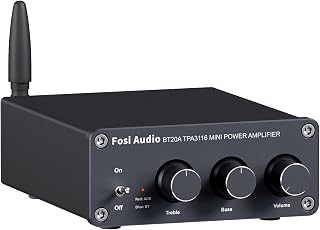 Fosi Audio BT20A Bluetooth 100W x2 Stereo Amplifier - Mini Class D Amp for Passive Speakers, Home/Garage/Outdoor HiFi