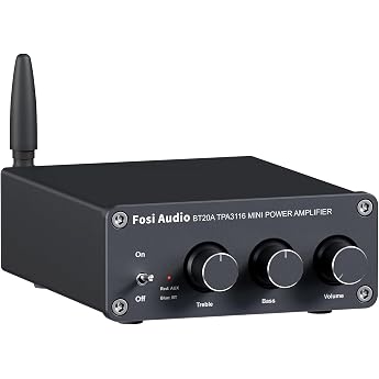 Fosi Audio BT20A Bluetooth 5.0 Power Amplifier 2.0CH Stereo Audio Amplifier 100W*2 TPA3116 Receiver 2-Channel Mini Hi-Fi Clas