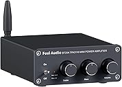 Fosi Audio BT20A Bluetooth Stereo Amplifier, 2 Channel Home Audio Component Amplifiers for Passive Speakers, Mini Class D Amp Receiver 200W for Indoor/Outdoor/Garage/Ceiling/Bookshelf Speaker