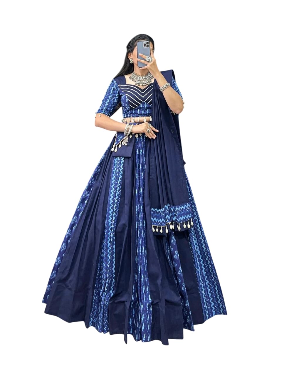 Women's New Cotton Printed Fully Stitched Plain Lehenga Choli-image-47
