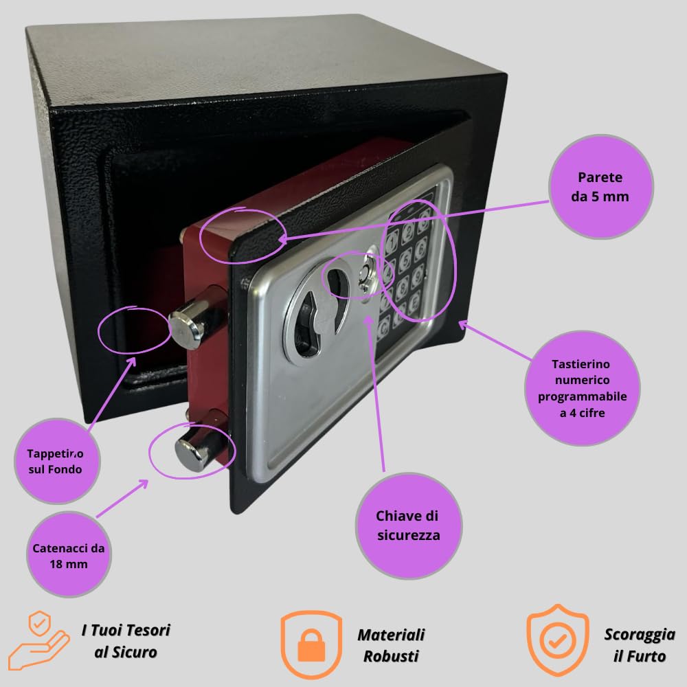 Cassaforte Elettronica Per Hotel E Casa Eacommerce - Mobile In Acciaio Con Chiusura A Combinazione 230x170x170 Cm | Ideale Per Armadi - Foto 13