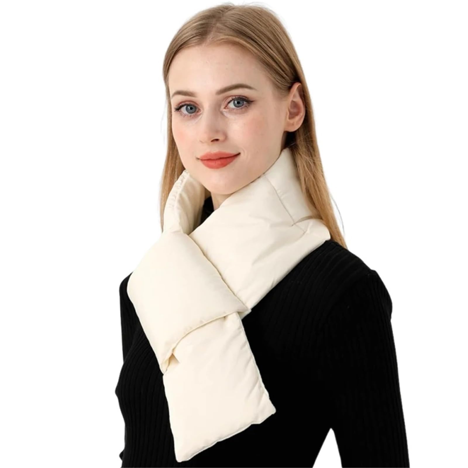 3-teiliger Winterschal for Damen und Herren, mit Daunen, Federn, Fleece gefüttert, Schal, dicker Plüsch, Halswärmer, winddicht, for kaltes Wetter, Modeaccessoire Für Camping, Wandern