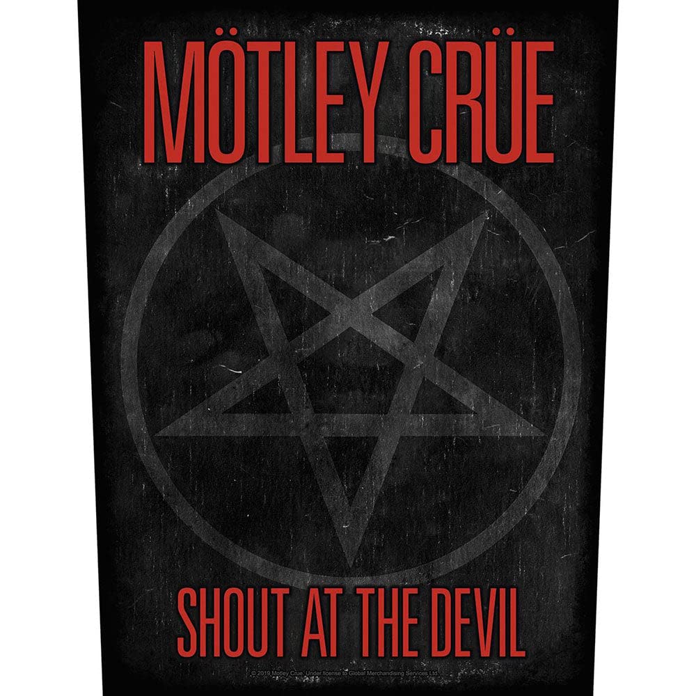 Motley Crue Back Patch Shout At The Devil Pentagram Official Black Taglia unica