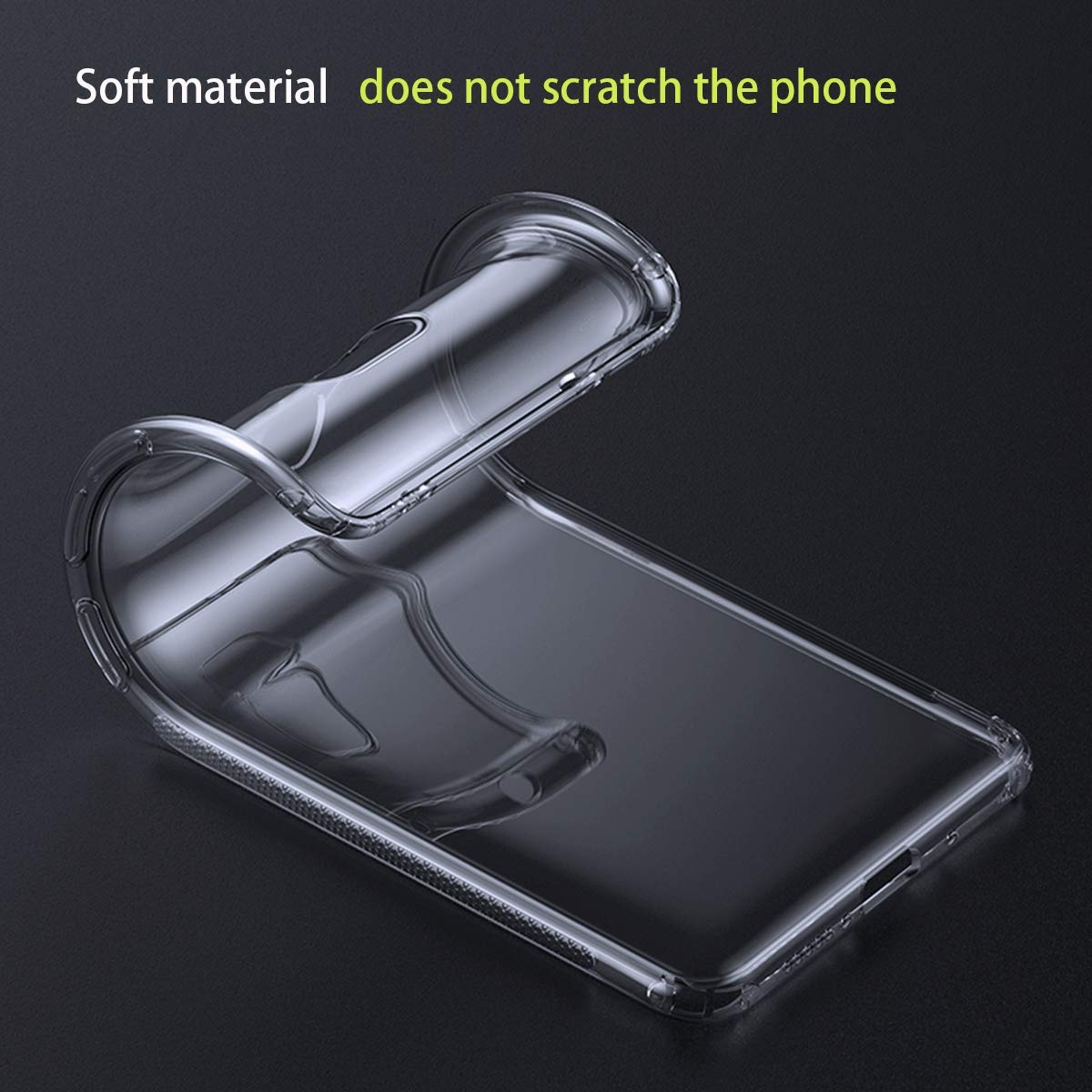 ZXLZKQ Custodia Cover + Pellicola Protettiva Vetro Temperato per Alcatel 3L 2020 (6.22 pollice), Protezione in Silicone Morbido Trasparente TPU Ultra Sottile Case e HD Glass Film - Trasparente