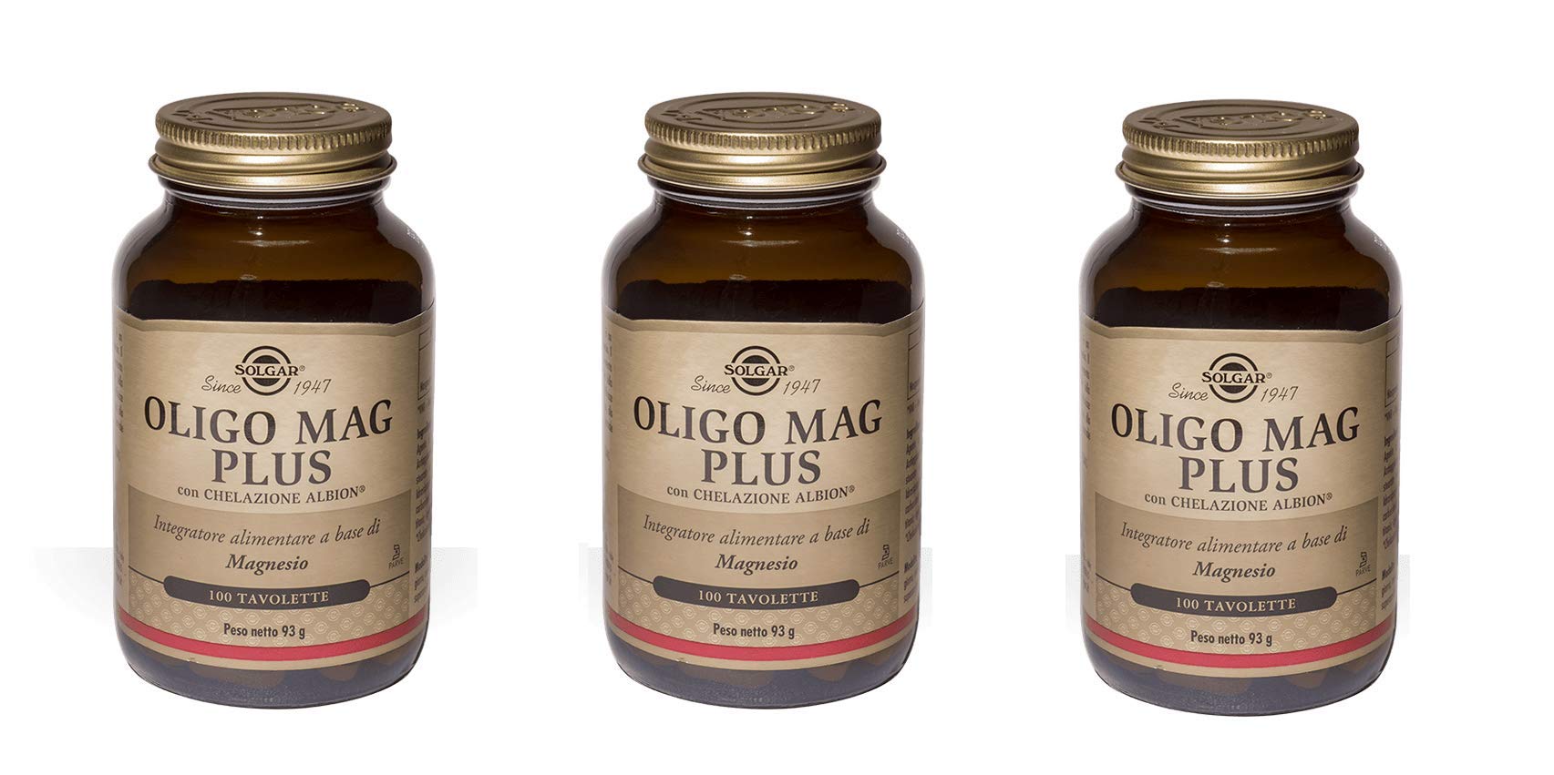 SOLGAR-OLIGO MAG PLUS 3 CONFEZIONI DA 100 TAVOLETTE-stanchezza,affaticamento ,sistema nervoso