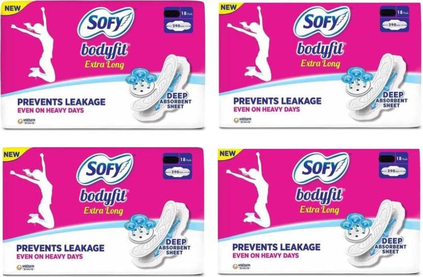 SOFY Body Fit Sanitary Pads 18+18+18+18 Combo Pack Sanitary Pad (Pack of 4) Sanitary Pad (Pack of 72) (B0B6ZXFCTK) Amazon Price History, Amazon Price Tracker