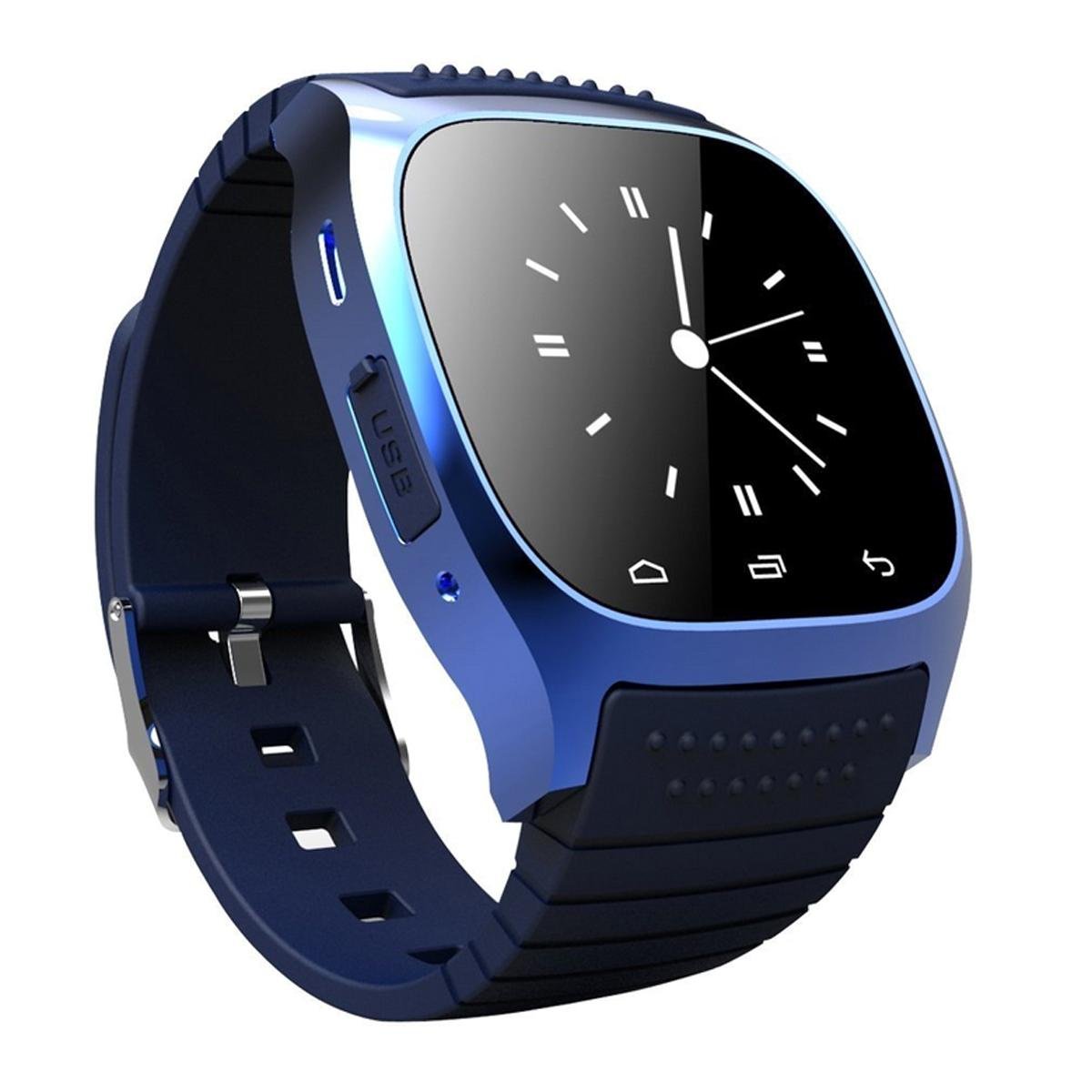 UNIQUEBELLA Bluetooth 1.4 Display Touch Screen Smart Watch for Samsung Galaxy S6 / S6 Edge Plus / Note 4, Sony Z4, Nokia, HTC ONE M9, Huawei, LG G4, and other Android SmartPhones, Blue