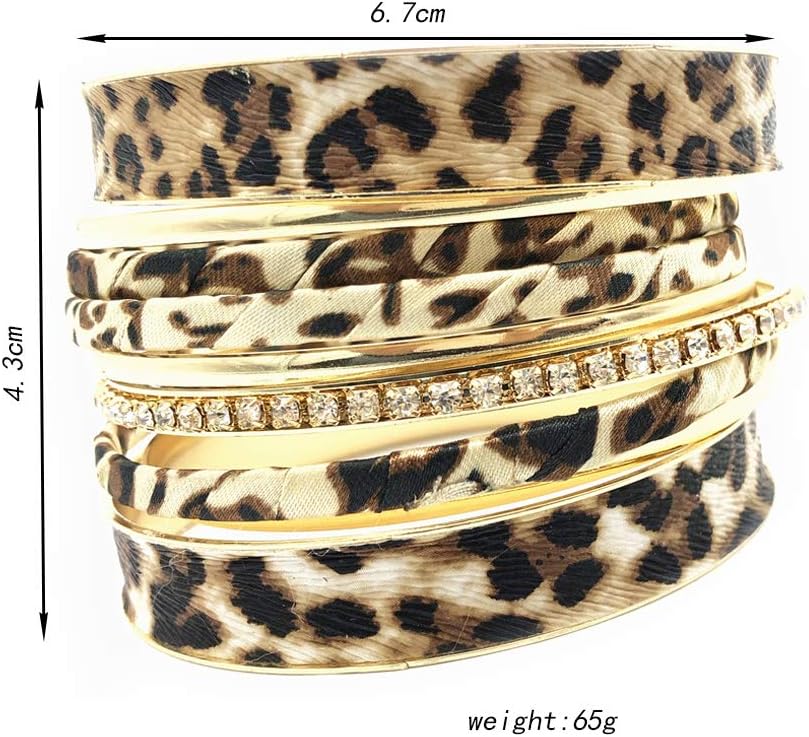 Leopard Bangle Bracelets for Women - Multi Layers Casual Bracelet for Women - Image 7