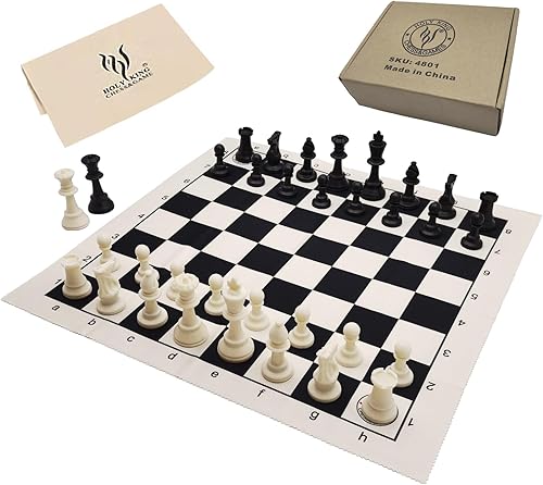 HOLYKING Juego de tablero de ajedrez de tela de torneo de 18.9in  Juego de ajedrez portátil para viajes  Juego de ajedrez para principiantes para