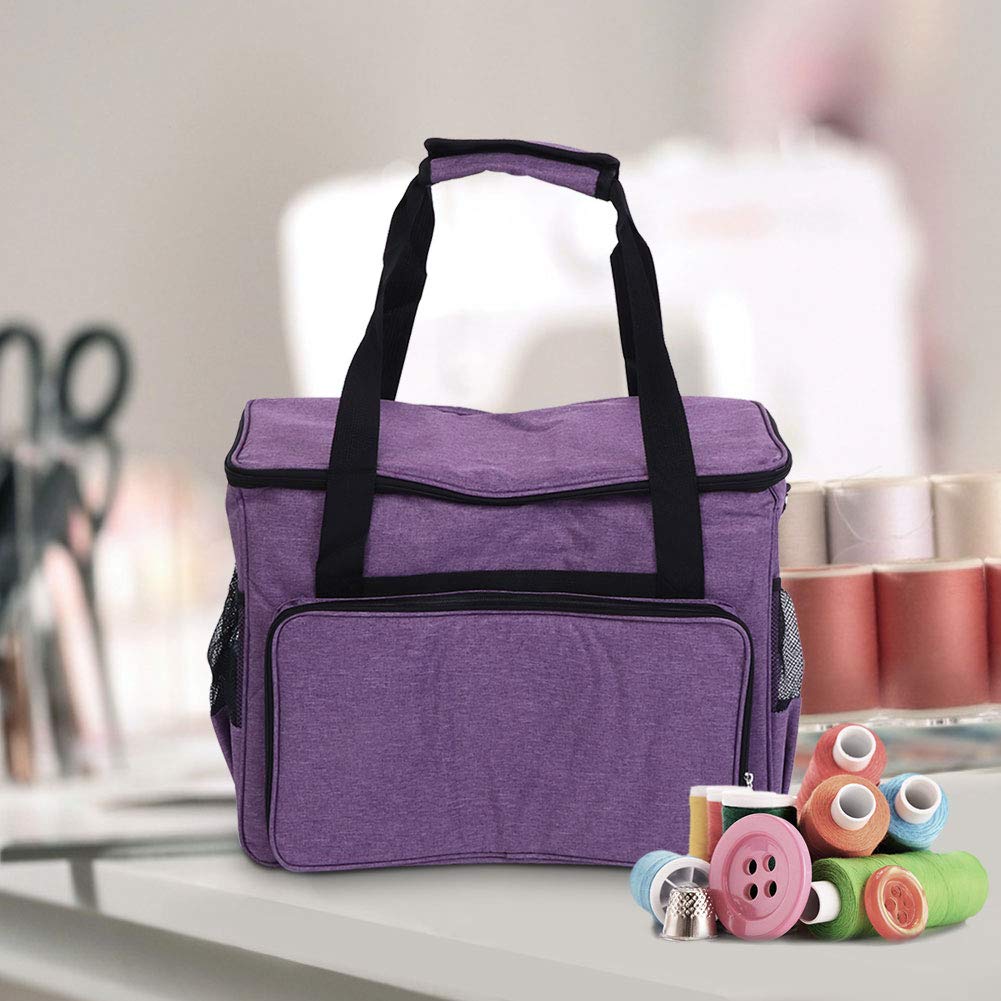 Haofy Funda Antipolvo para Máquina de Coser, Tela Oxford 600D Impermeable, Bolsa de Almacenamiento Multifuncional para Viajes y Uso Doméstico (Purple)